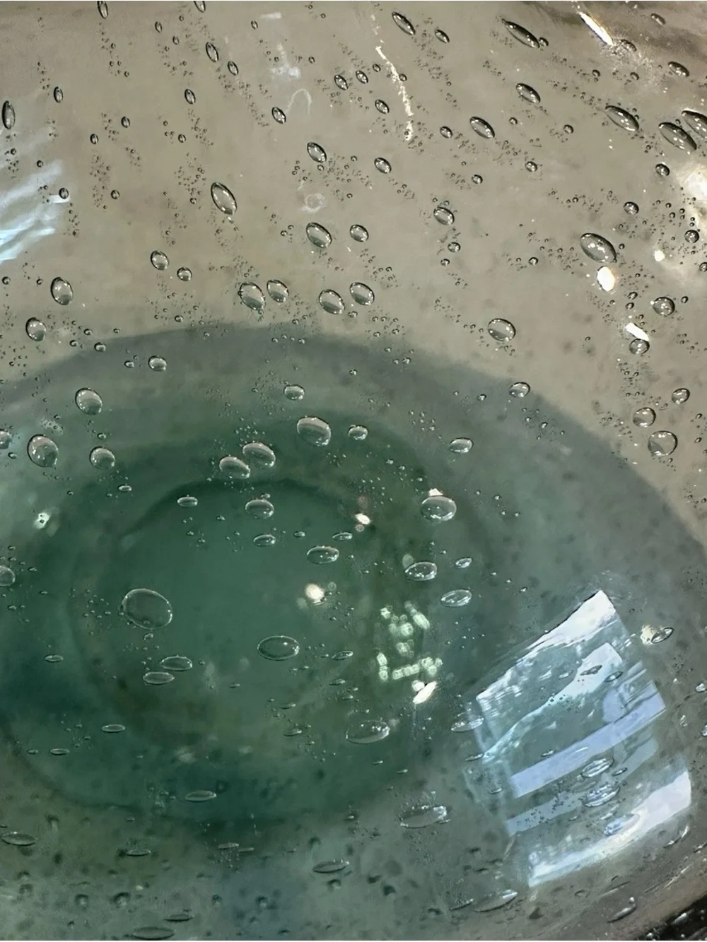 Handblown Aqua Glass Double-Bulb Vase